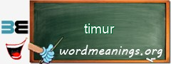 WordMeaning blackboard for timur